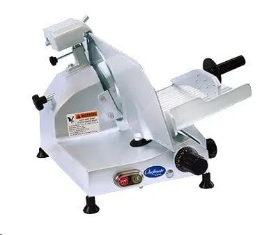 10-Inch Manual Meat Slicer – Gravity Feed, Heavy-Duty Chefmate Model | Denson Cfe 1