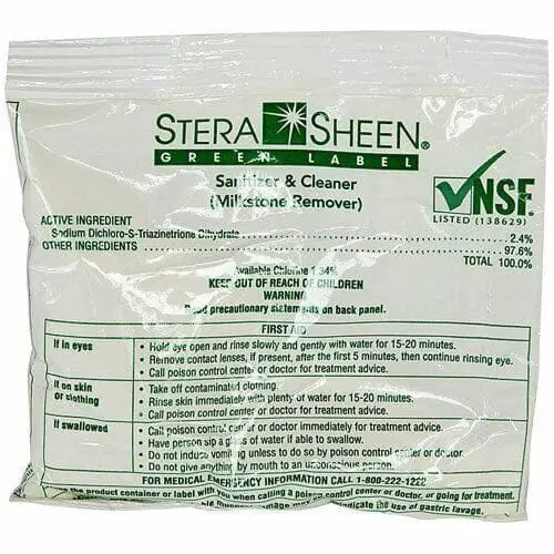 100-Pack Of 2 Oz Stera-Sheen Green Label Sanitizer Sachets 1