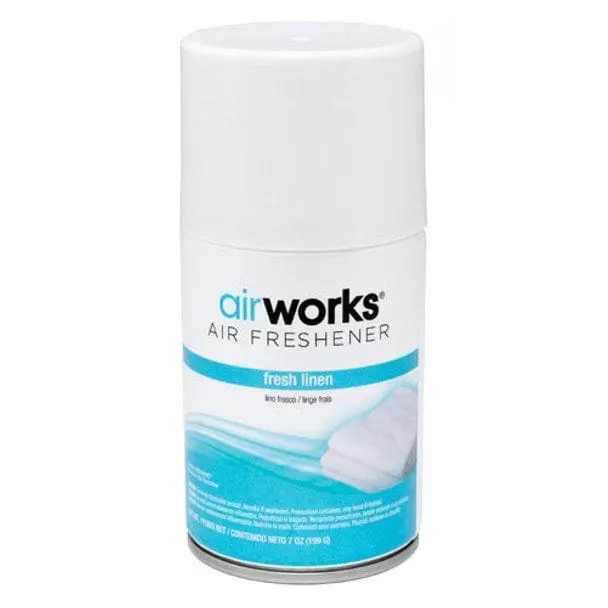 Airworks Fresh Linen Metered Aerosol Air Freshener – 7 Oz Can | 12 Per Case | Denson Cfe 1