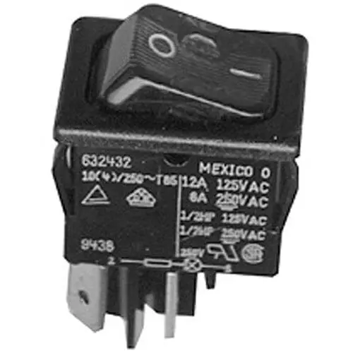 Allpoints 42-1695 Illuminated On/Off Rocker Switch – Dual-Rated (10A/250V, 12A/125V), Led Indicator 1