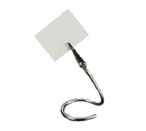 American Metalcraft Swirly Alligator Clip Card Holder – 4" Stainless, "C" Base 1