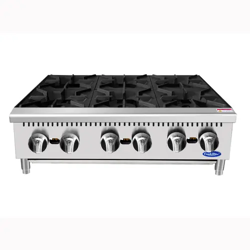 Atosa Achp-6 Six-Burner Stainless Steel Hot Plate – 36" Heavy-Duty Countertop Cooker 1