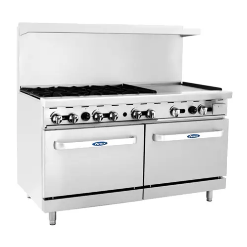 Atosa Agr-6B24Gr 60" Cookrite Commercial Gas Range – Dual Fuel (Ng/Lp) | Denson Cfe 1