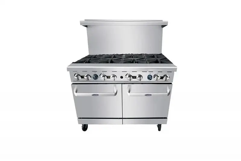 Atosa Agr-8B 48-Inch Commercial Gas Range With Eight Open Burners And Dual 20-Inch Ovens 1