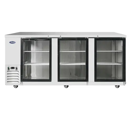 Atosa Mbb90Ggr Triple-Section Back Bar Cooler – 89" Stainless Steel Refrigerated Unit 1