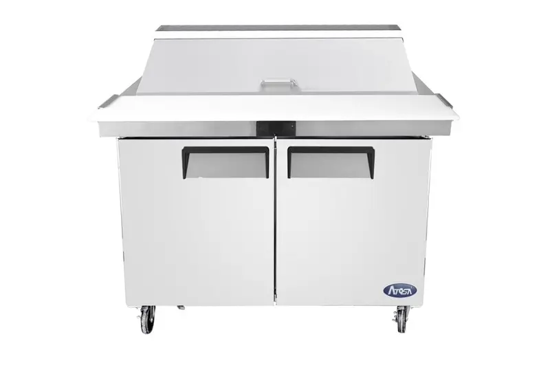 Atosa Mega Top Refrigerated Prep Table – 48" Sandwich Station With Extended Work Surface | Denson Cfe 1
