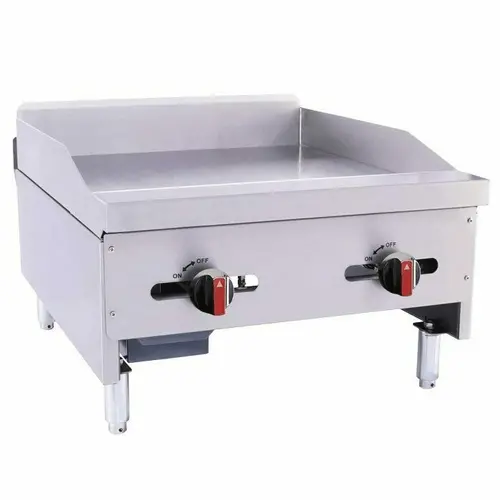 Bakemax Bacg24-2 24-Inch Manual-Control Gas Griddle – 3/4" Steel Cooking Surface | Denson Cfe 1