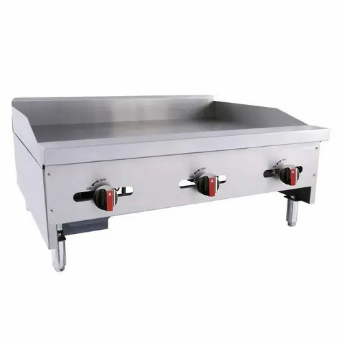 Bakemax Bacg36-3 36" Gas Griddle – Manual-Controlled, Convertible Fuel Model 1