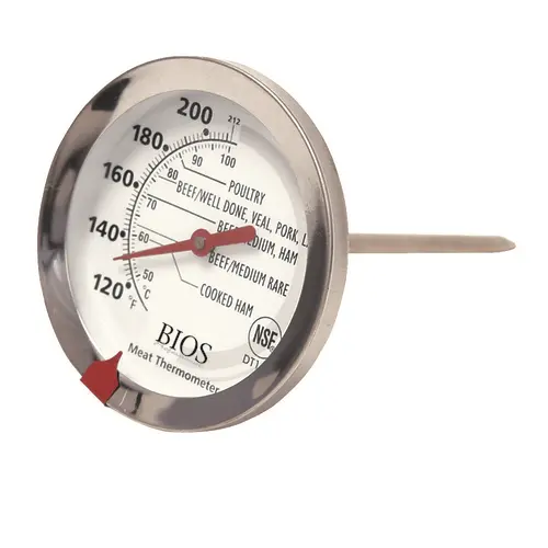Bios Dt159 Meat & Poultry Dial Thermometer: Integrated Cooking Guide & Stainless Steel Probe | Usda-Compliant Temperature Monitor By Denson Cfe 1