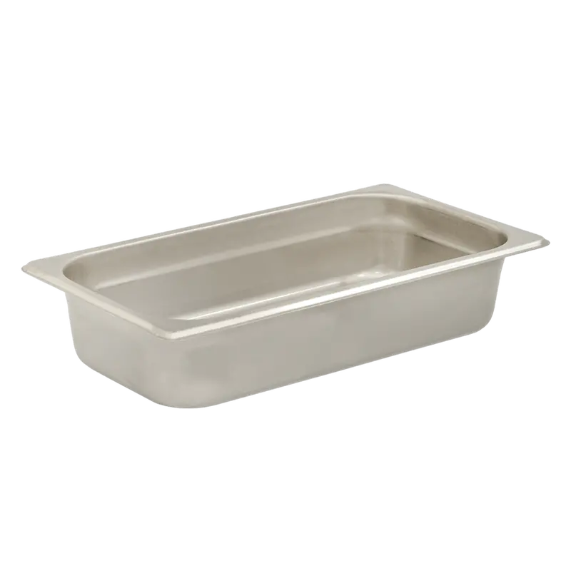 Browne 2.6-Quart Stainless Steel Third-Sized Steam Pan – 24-Gauge Anti-Jam Design 1
