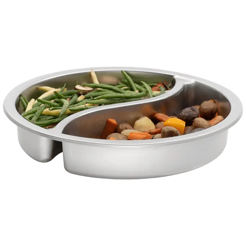 Browne 575165 Ying Yang Divided Round Food Pan – Dual-Compartment Serving Tray | Denson Cfe 1
