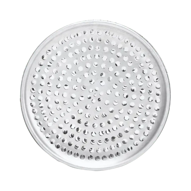 Browne 575354 Heavy-Duty Perforated Aluminum Pizza Tray – 14" (35.6 Cm) | Denson Cfe 1