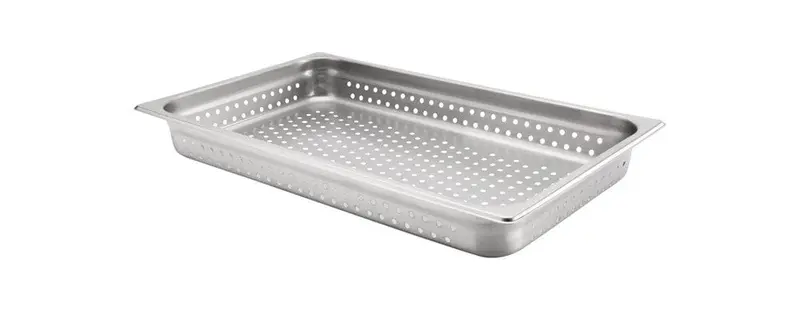 Browne 5781112 Full-Size Perforated Steam Table Pan – 8.2 Qt, Stainless Steel | Denson Cfe 1