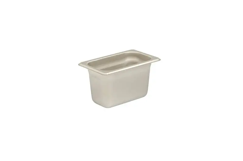 Browne 5781904 1/9-Size Steam Table Pan – 4" Depth, 24-Gauge Antijam Stainless Steel 1
