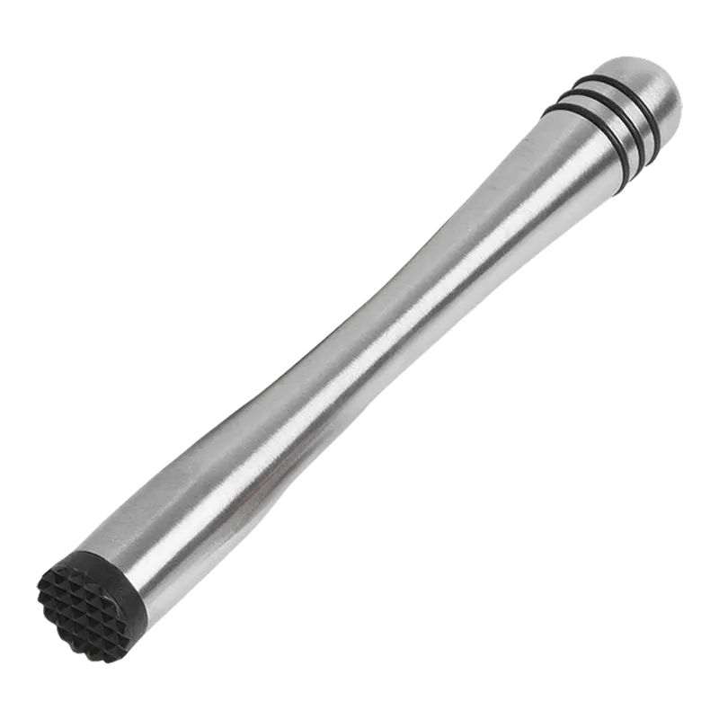 Browne 747091 Stainless Steel Muddler With Non-Slip Black Rings & Base | Denson Cfe 1