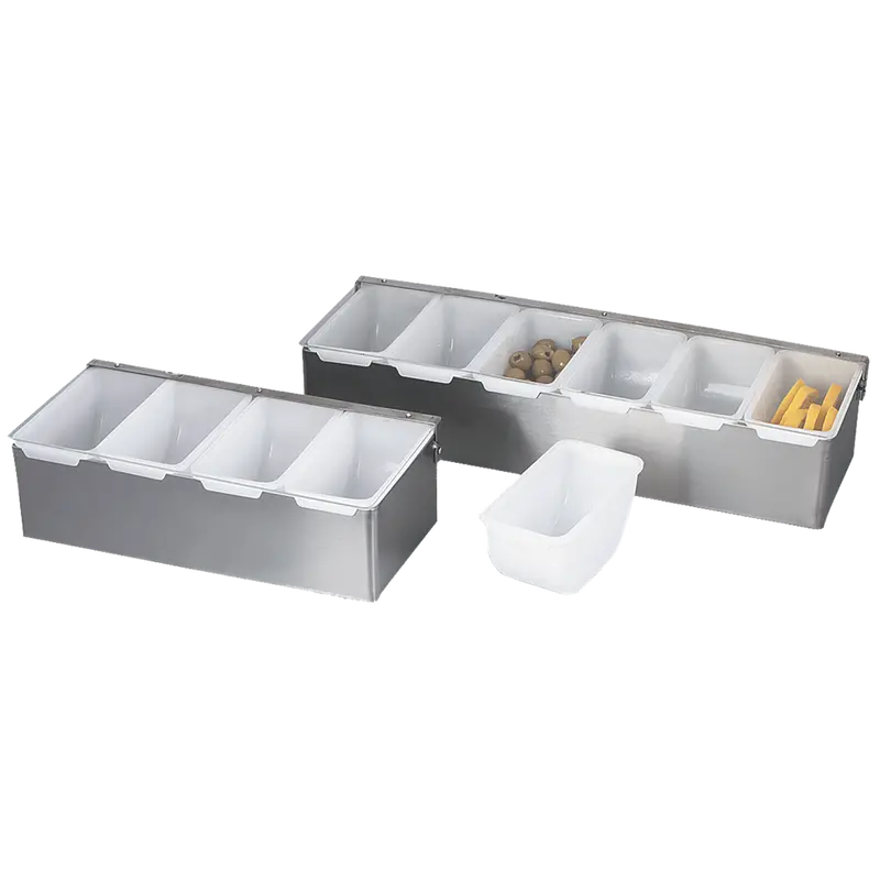 Browne 79302 5-Compartment Stainless Steel Bar Caddy With Plastic Inserts – Denson Cfe 1