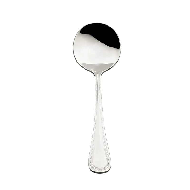Browne Contour Round Soup Spoon – Rounded Bowl, 18/0 Stainless Steel, 7.1", Denson Cfe 1