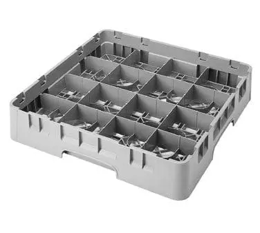 Cambro 20-Compartment Full-Size Cup Rack – Soft Gray Camrack, 19.75" Square | Denson Cfe 1