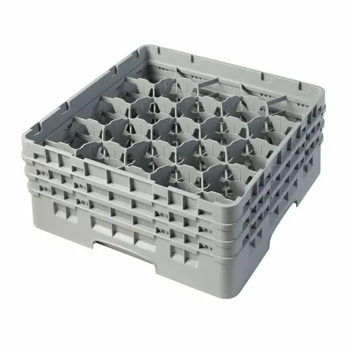 Cambro 20S638151 Soft Gray Camrack Glass Rack — 20-Compartment Design With 3 Gray Extenders | Denson Cfe 1