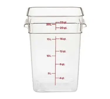 Cambro 22Sfscw135 Camsquare Container – 22 Qt Clear Polycarbonate Food Storage 1
