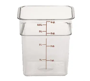 Cambro 4Sfscw135 Camsquare Food Container – 4-Quart Clear Polycarbonate Storage 1