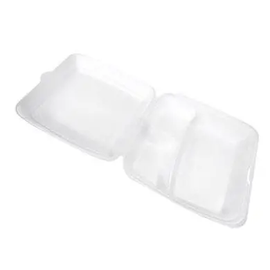 Ckf Fst-5A White Foam Hinged Lid For 3-Compartment Trays 1