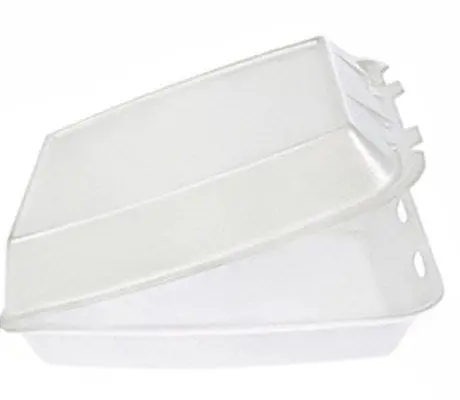 Ckf Fst2A White Foam Hinged Container — 8.7" X 8" X 3", 200 Per Case 1