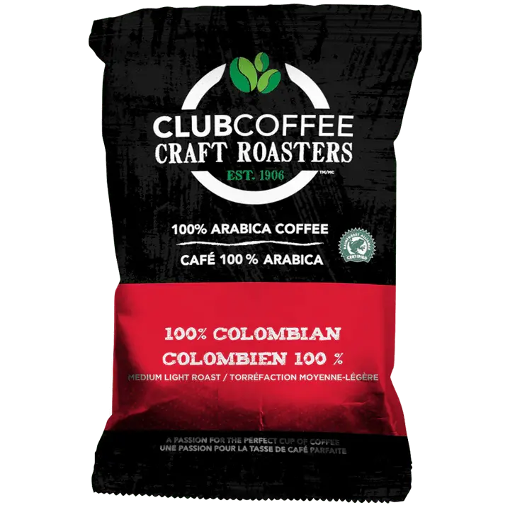 Club Coffee Craft Roasters 100% Colombian Whole Bean Or Ground Coffee | 42 × 2 Oz Resealable Pouches | Denson Cfe 1