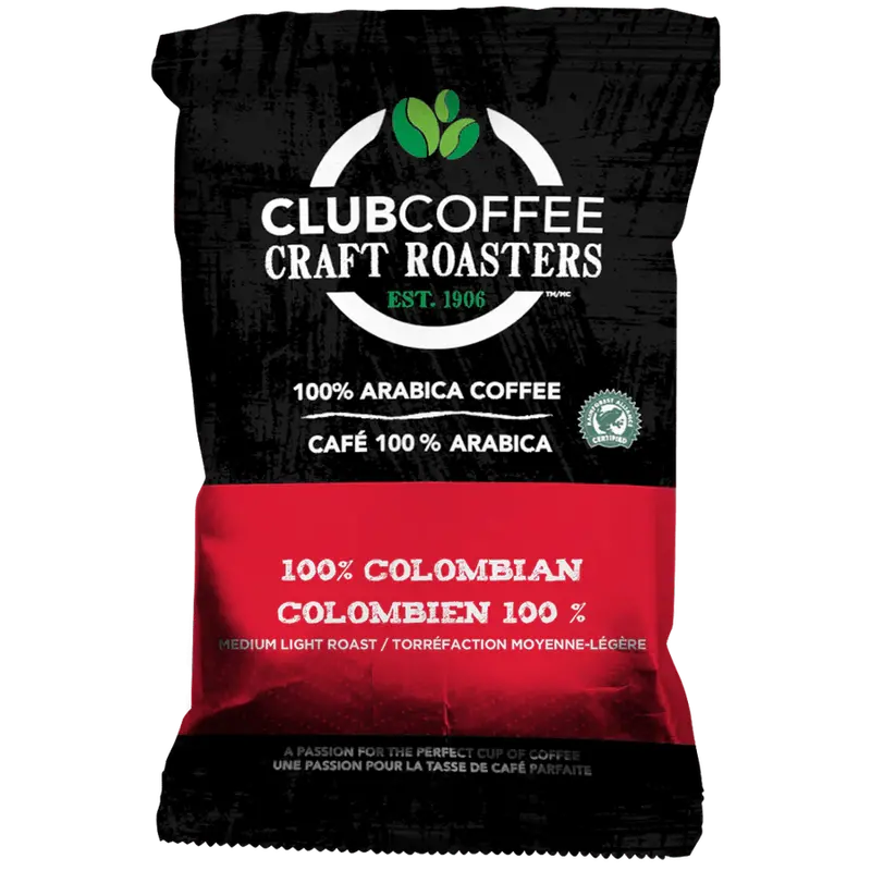 Club Coffee Craft Roasters Colombian Single-Origin Ground Coffee | Fractional Pack Sizes | Denson Cfe 1