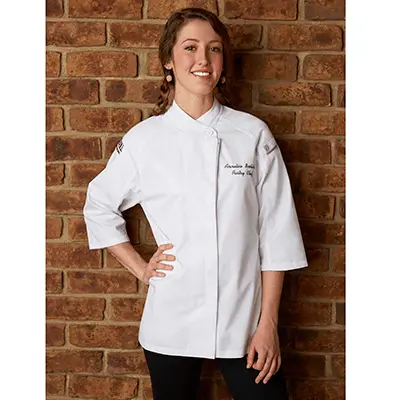 Cool Ven Women’S Verona Chef Coat – Ventilated Single-Breasted Style With 3/4-Length Sleeves 1