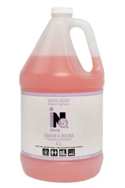 Derm 5 Pink Almond Hand Soap – 4-Liter Refill Jug, Skin-Friendly Formula | Denson Cfe 1