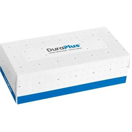 Duraplus Dp0361 2-Ply Facial Tissue – White, 30 Sheets X 100 Per Case 1