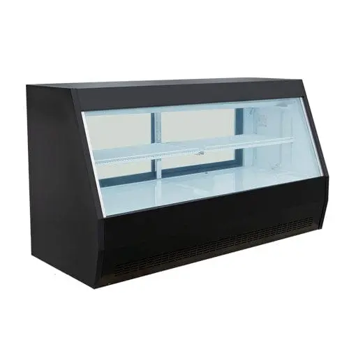 Efi Cds-2000B 78-Inch Curved-Glass Two-Door Floor Refrigerated Display Unit – Matte Black Exterior | Denson Cfe 1