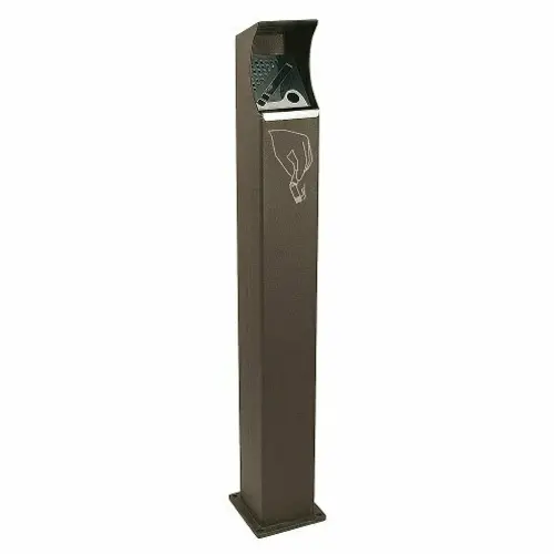Emu Uvc1 Freestanding Clash Ashtray – 6.5" X 6.5" X 39.5"H With Locking Base 1