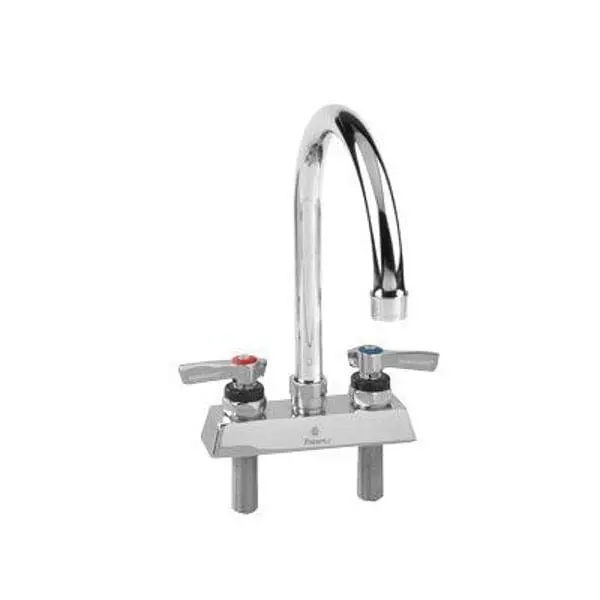 Encore Kl45-4102-Re1 Wall-Mount Commercial Faucet – 4" Centers, 6" Rigid Gooseneck Spout 1