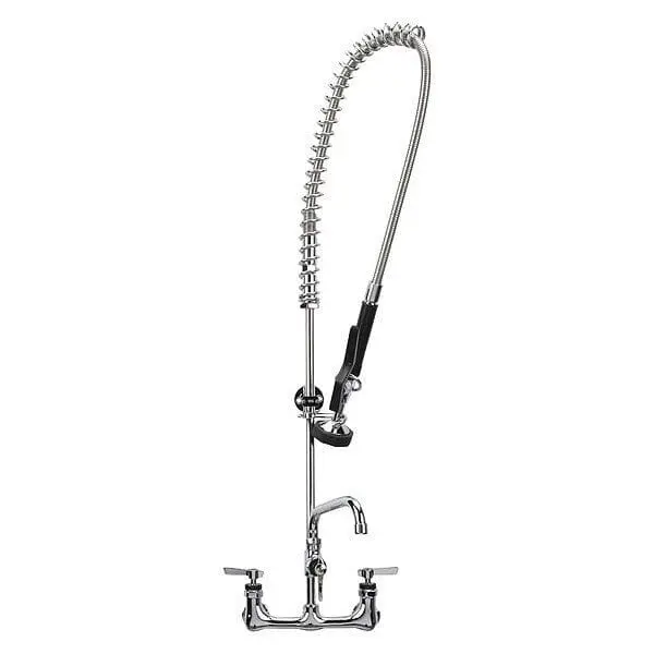 Encore Kl53-1000-Brz Wall-Mount Pre-Rinse Faucet Assembly — 8" On-Center Brass Chrome Finish | Denson Cfe 1