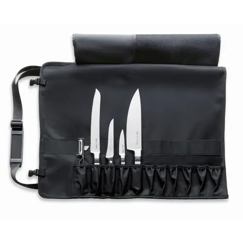 F.Dick 5-Piece Roll Bag Starter Kit – Portable Black Knife Storage | Denson Cfe 1