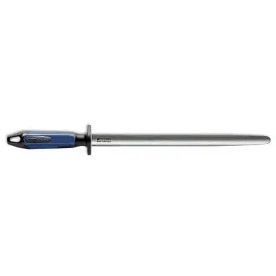 F.Dick 735733066 Oval Fine-Cut Sharpening Steel – Blue/Black, 12 Inch | Denson Cfe 1