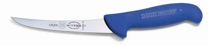 F.Dick Ergogrip Curved Semi-Flexible Boning Knife – 6" Blue Precision Curve | Denson Cfe 1