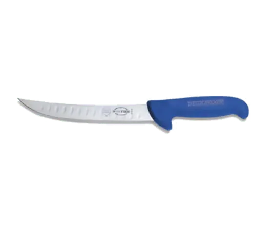 F.Dick Ergogrip Straight-Edge Butcher Knife With Kullenschliff – 10" Blue Handle | Denson Cfe 1