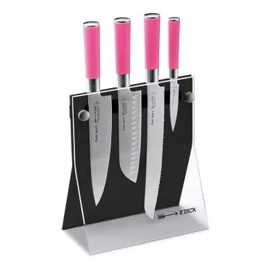 F.Dick Pink Spirit Acrylic Knife Block Set – 4-Piece Premium Kitchen Collection | Denson Cfe 1