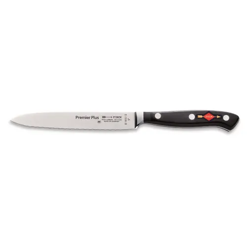 F.Dick Premier Plus 5-Inch Serrated Utility Knife – Forged Black Blade | Denson Cfe 1