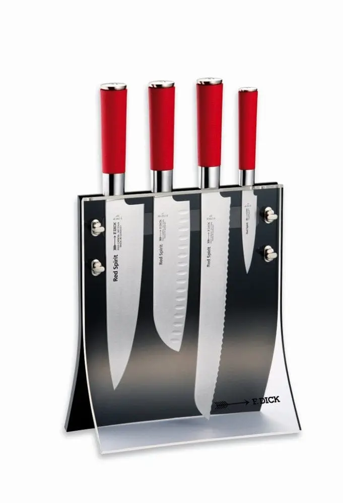 F.Dick Red Spirit 4-Knife Block Set – Compact Countertop Organization | Denson Cfe 1