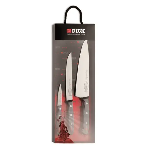 F.Dick Superior 3-Piece Black Chef, Kitchen & Paring Knife Gift Set – Model 8499000 | Denson Cfe 1