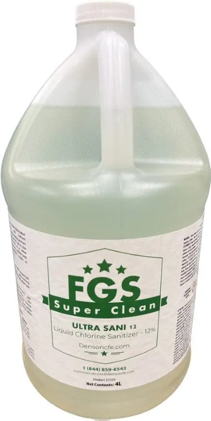 Fgs Superclean Chloroguard 12 Sanitizer – 12% Sodium Hypochlorite, 4L Bottle (Case Of 4) 1