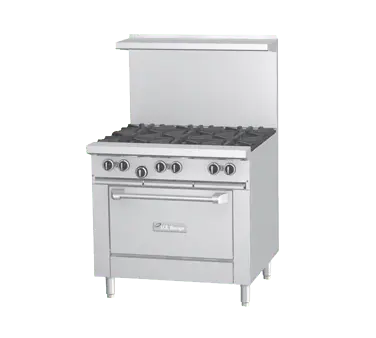 Garland U.S. Range U36-6R 36" 6-Burner Natural Gas Range With Standard Oven – 230,000 Btu 1