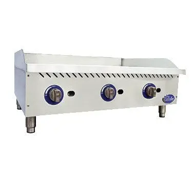 Globe 36-Inch Gas Countertop Griddle – Three Burners, 90,000 Btu, Manual Controls 1