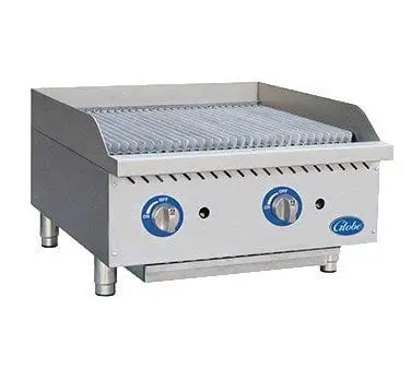 Globe Gcb24G-Cr 24-Inch Reversible-Grate Gas Charbroiler – Cast Iron Radiant System 1