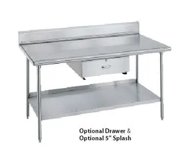 Heavy-Gauge Stainless Steel Work Table – 96" W X 24" D, 14-Gauge 304 Material 1