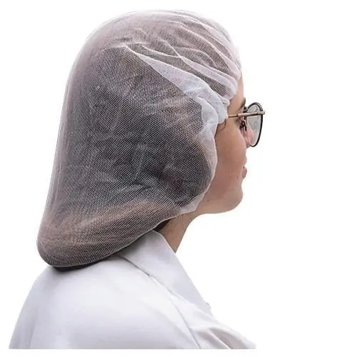 Honeycomb-Weave Disposable Hairnet – 21", Lightweight White Design | Denson Cfe 1